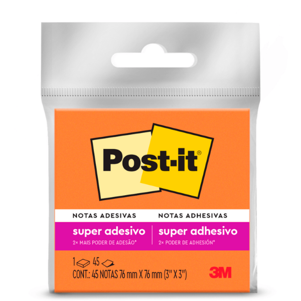 Encontraproduto.com.br - Bloco Post-it Laranja 45 Folhas 3M