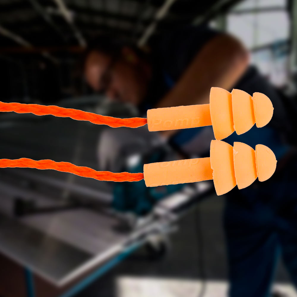 Encontraproduto.com.br - Protetor Auditivo de Silicone 3M Pomp Plus 19 dB Laranja