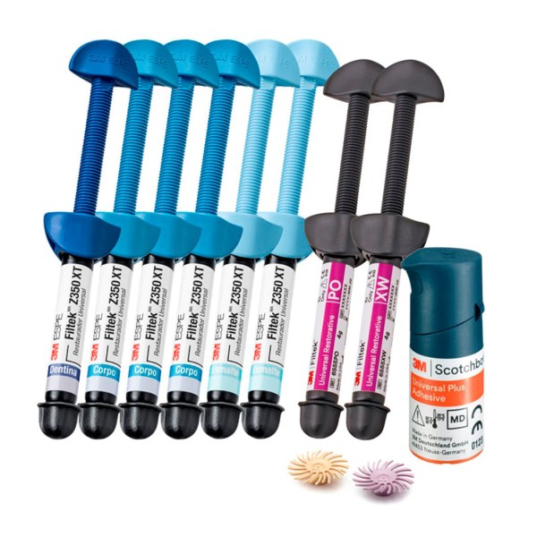 Encontraproduto.com.br - Top Kit Resina Filtek Z350 XT + Disco Espiral Sof-Lex + Adesivo Scotchbond Universal Plus - 3M
