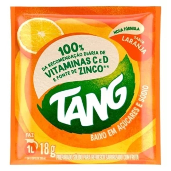 Refresco em Pó Tang Laranja 18g Vitaminas A, C e Ferro