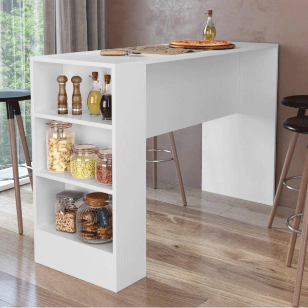 Encontraproduto.com.br - Bancada Balcão Gourmet Mesa Cozinha Multiuso Branca - Sem Porta