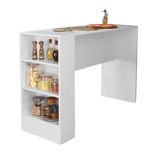 Encontraproduto.com.br - Bancada Balcão Gourmet Mesa Cozinha Multiuso Branca - Sem Porta