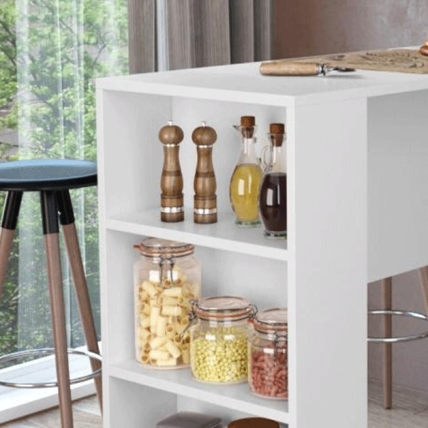 Encontraproduto.com.br - Bancada Balcão Gourmet Mesa Cozinha Multiuso Branca - Sem Porta