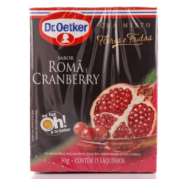 Encontraproduto.com.br - Chá Misto Romã e Cranberry Flores e Frutas Dr.Oetker 15 sachês