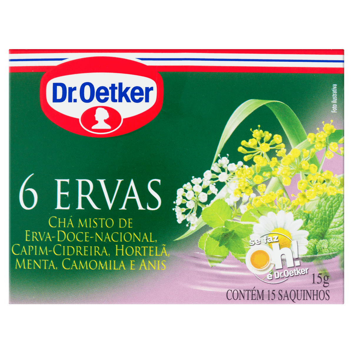 Encontraproduto.com.br - Chá DR OETKER 6 Ervas Com 15 Saquinhos 15g