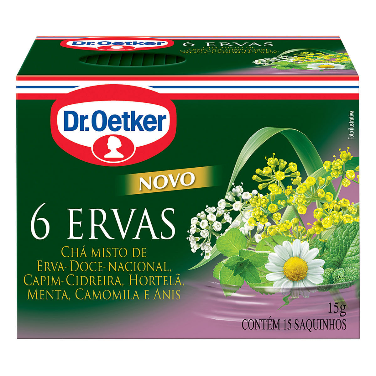 Encontraproduto.com.br - Chá DR OETKER 6 Ervas Com 15 Saquinhos 15g