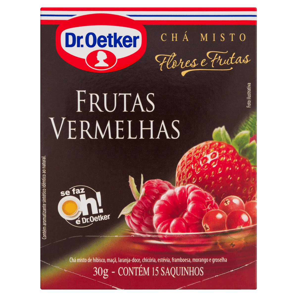 Encontraproduto.com.br - Chá Frutas Vermelhas Dr. Oetker Caixa com 15 Sachês 30g