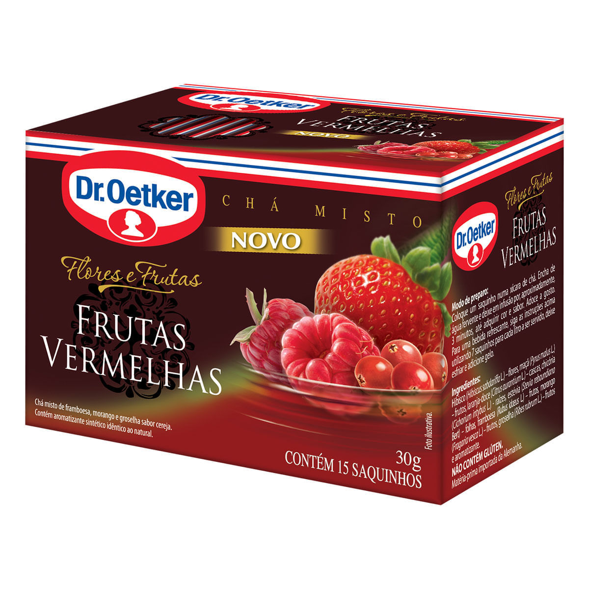 Encontraproduto.com.br - Chá Frutas Vermelhas Dr. Oetker Caixa com 15 Sachês 30g