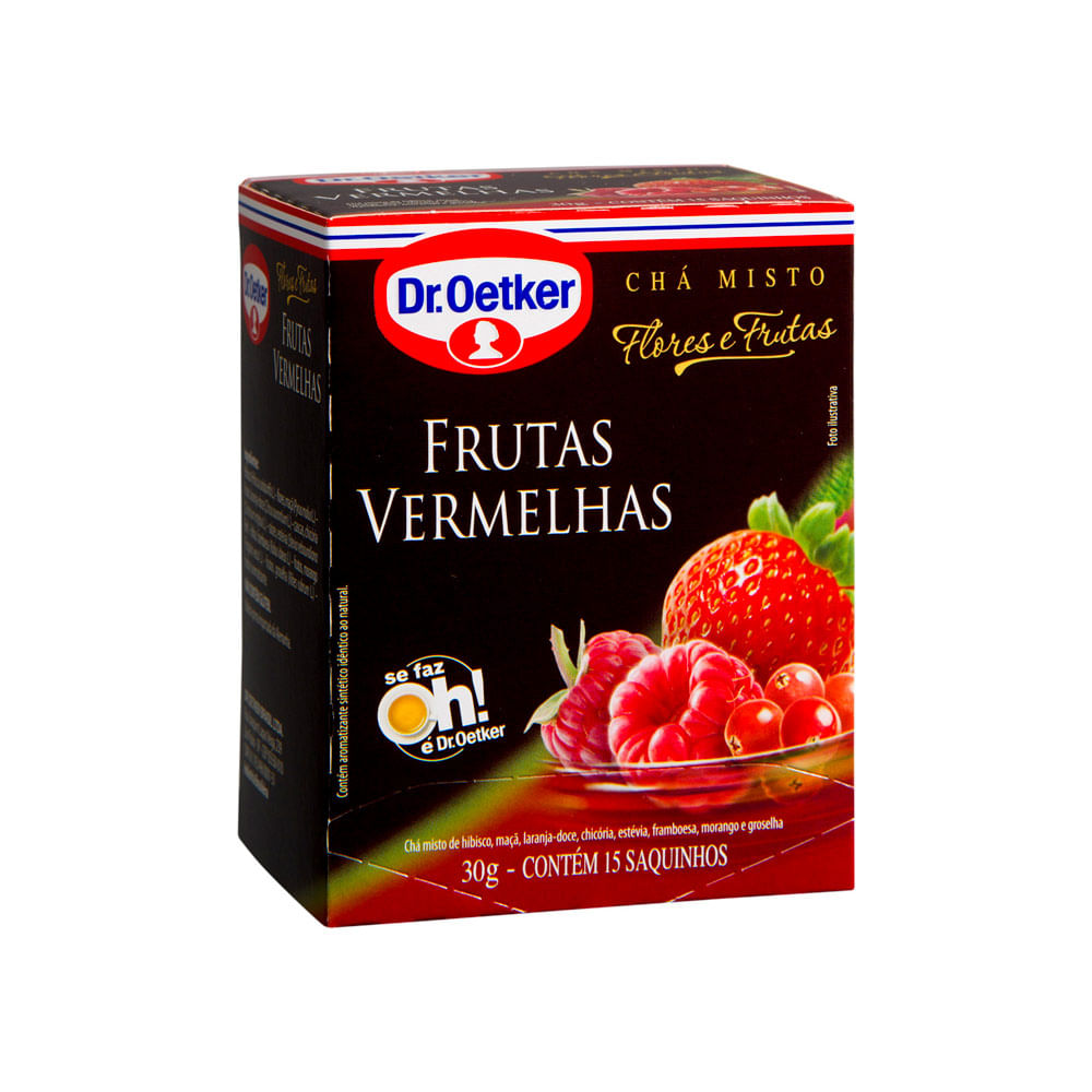 Encontraproduto.com.br - Chá Frutas Vermelhas Dr. Oetker Caixa com 15 Sachês 30g