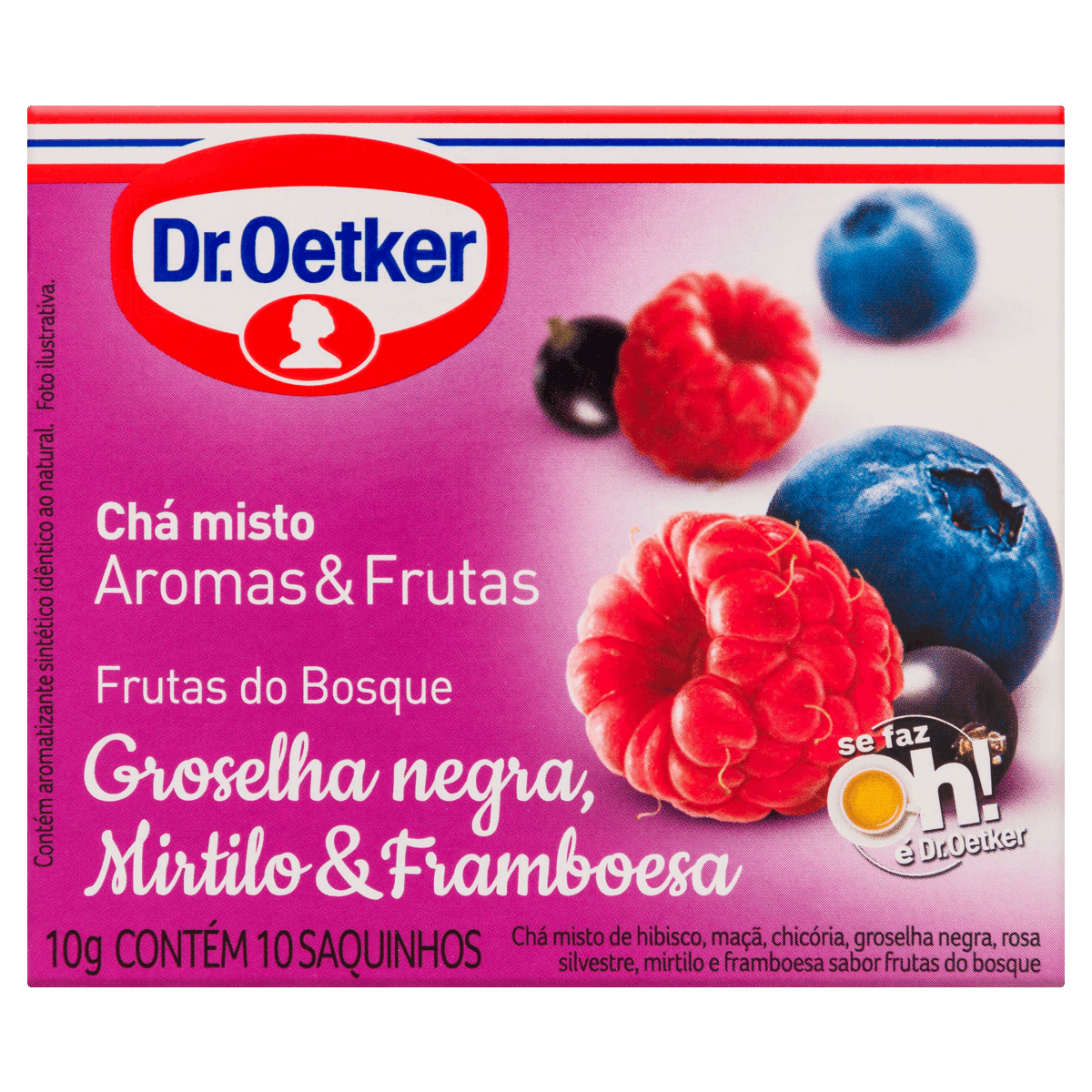 Encontraproduto.com.br - Chá Frutas do Bosque Dr. Oetker Caixa com 10 Sachês 10g
