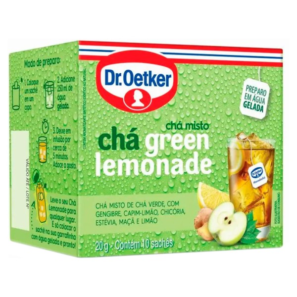 Encontraproduto.com.br - Chá Misto Green Lemonade Dr.Oetker 10 sachês
