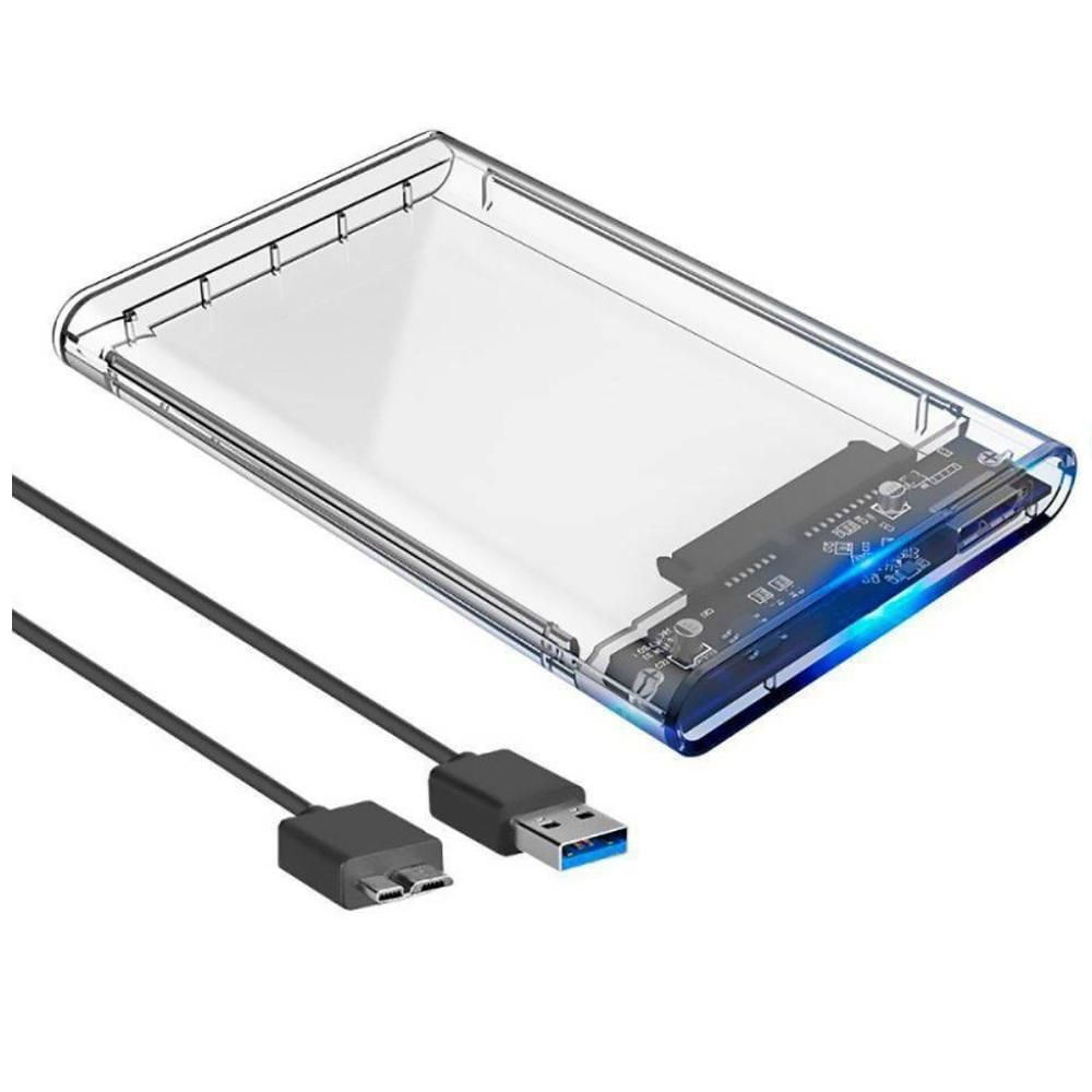 Encontraproduto.com.br - Case para Hd 2.5 Sata Usb 3.0 Transparente Slim Externo Ecase-300