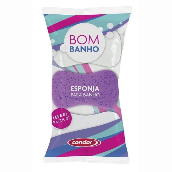 Encontraproduto.com.br - Esponja para Banho Condor Leve 3 Pague 2 Unidades - Cores Sortidas