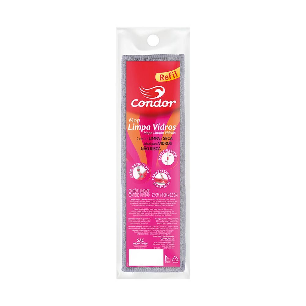 Encontraproduto.com.br - Refil Mop Limpa-Vidros Condor