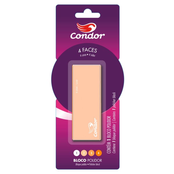 Encontraproduto.com.br - Bloco Polidor para Unhas 4 Faces Condor
