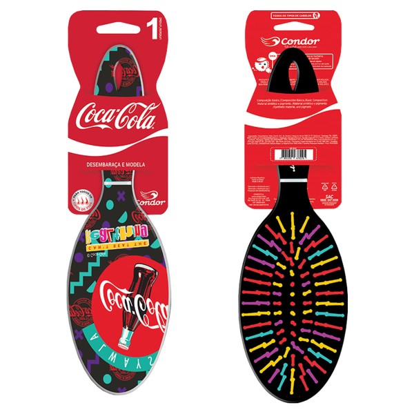 Encontraproduto.com.br - Escova para Cabelo Oval Coca-Cola Condor