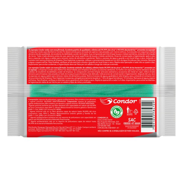 Encontraproduto.com.br - Esponja Verde Banheiro Condor Antibac