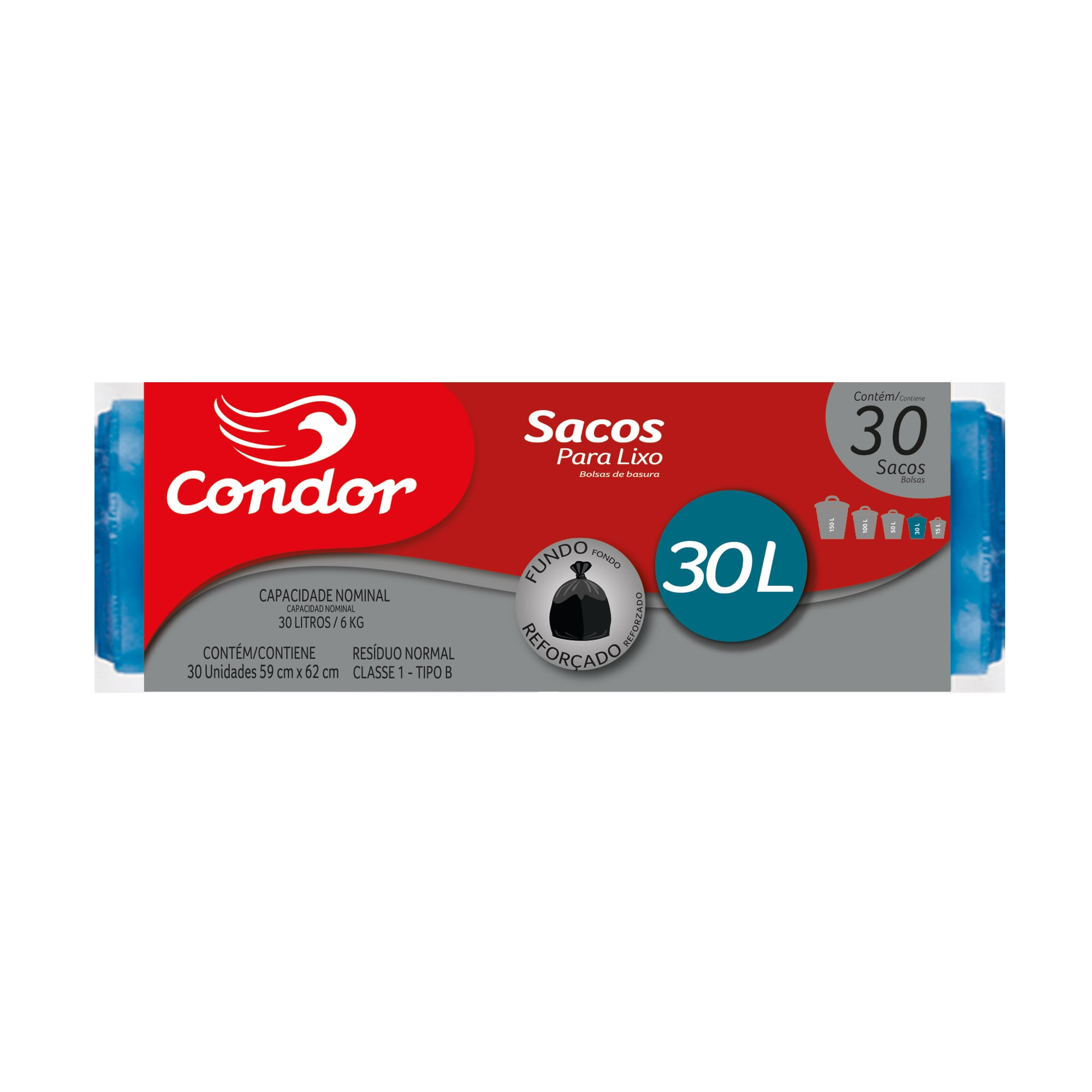Saco de Lixo 30 Litros Reforçado Condor 30 unid