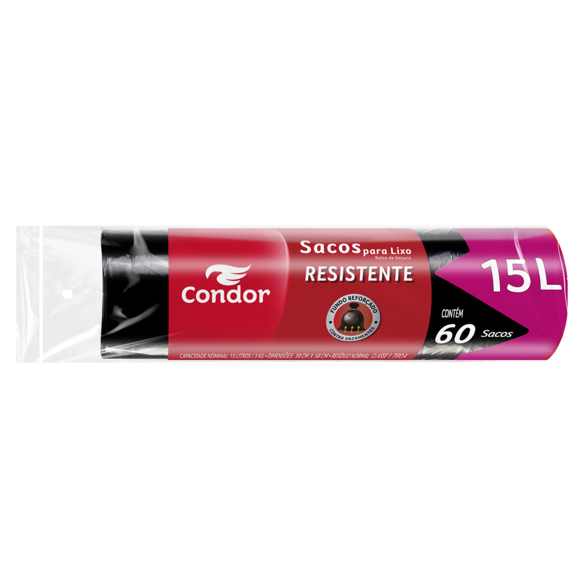 Encontraproduto.com.br - Saco de Lixo com Fundo Reforçado 15L Condor com 60un
