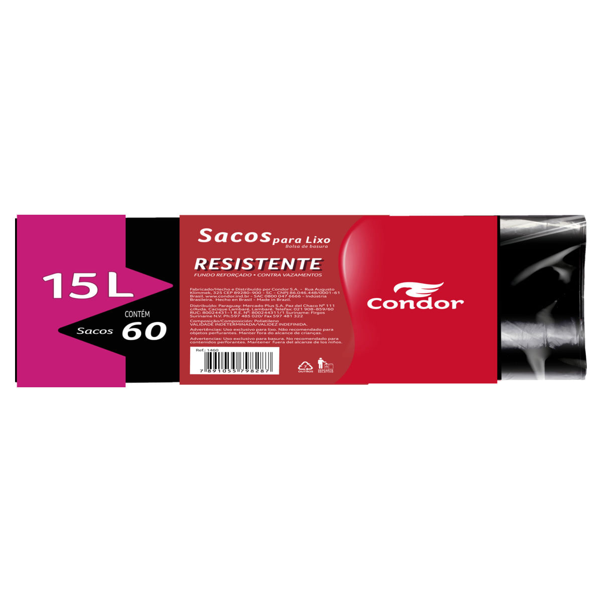 Encontraproduto.com.br - Saco de Lixo com Fundo Reforçado 15L Condor com 60un
