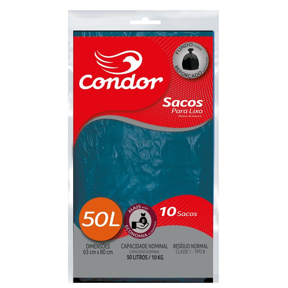 Encontraproduto.com.br - Saco para Lixo Tipo B 50l Condor 10 Unidades Econômico