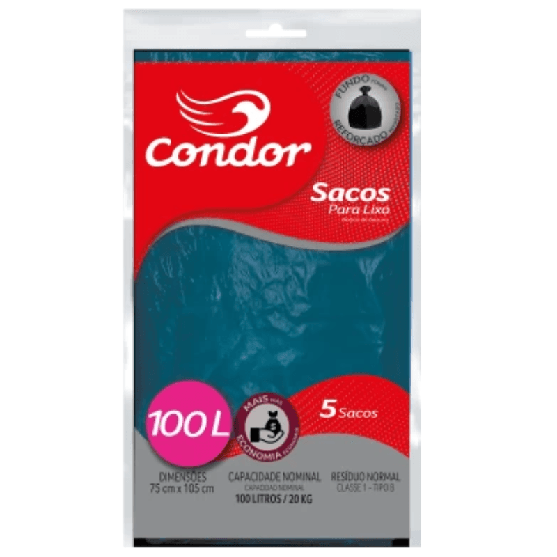 Encontraproduto.com.br - Saco para Lixo Tipo B 100l Condor 5 Unidades Econômico