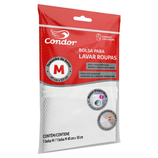 Encontraproduto.com.br - Bolsa para Lavar Roupa com Zíper Condor M 40cm x 50cm