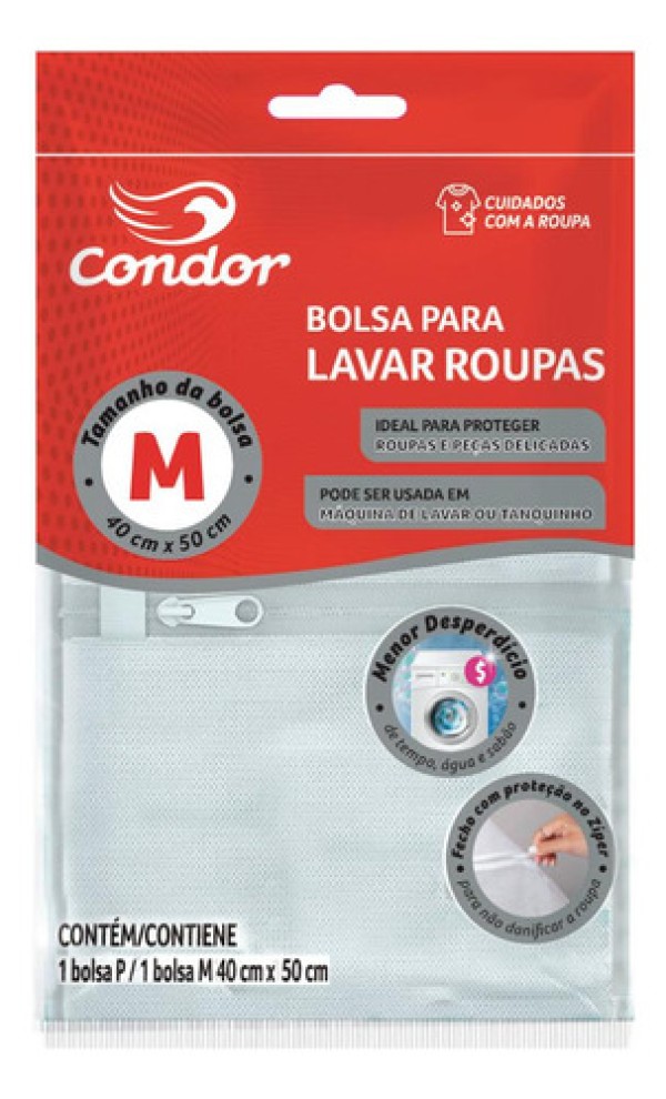 Encontraproduto.com.br - Bolsa para Lavar Roupa com Zíper Condor M 40cm x 50cm