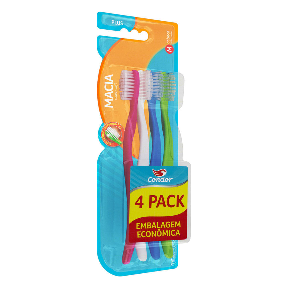 Escova Dental Condor Pack Economico com 4 unidades