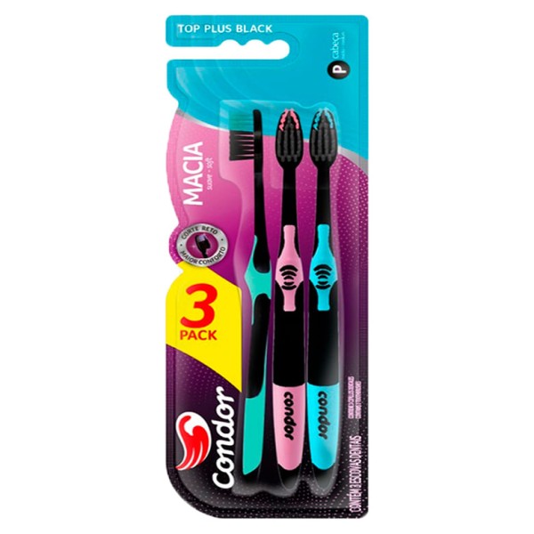 Encontraproduto.com.br - Escova Dental Condor Top Plus Classic com 3un