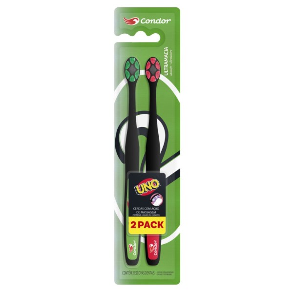 Encontraproduto.com.br - Escova Dental Ultramacia Condor Uno Com 2 Unidades Cores Sortidas