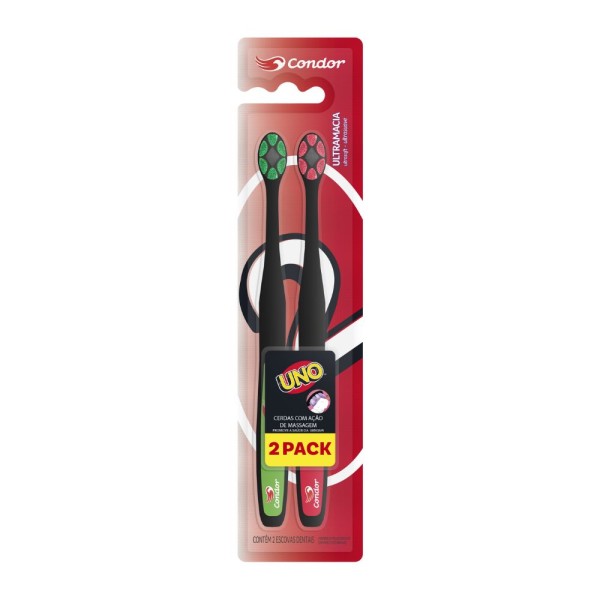 Encontraproduto.com.br - Escova Dental Ultramacia Condor Uno Com 2 Unidades Cores Sortidas
