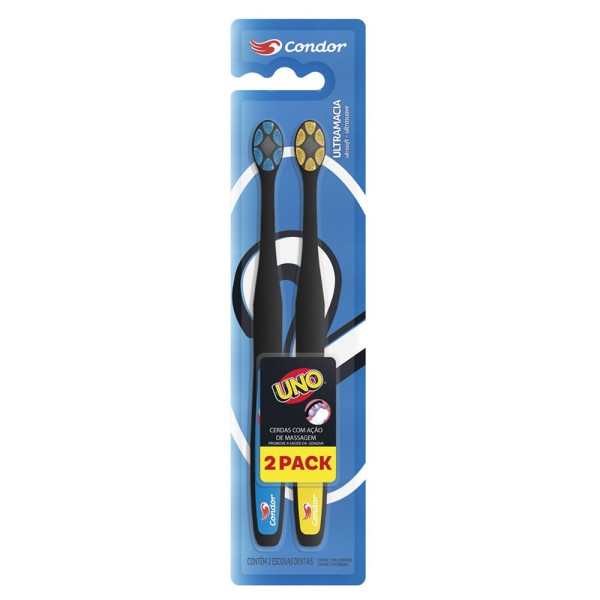 Encontraproduto.com.br - Escova Dental Ultramacia Condor Uno Com 2 Unidades Cores Sortidas