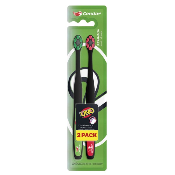 Encontraproduto.com.br - Escova Dental Ultramacia Condor Uno Com 2 Unidades Cores Sortidas