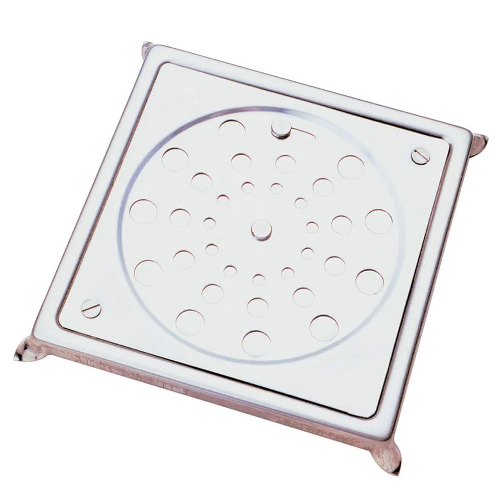 Encontraproduto.com.br - Grelha com Caixa Quadrado Aço Inox 15x15cm - 2410 - Jackwal