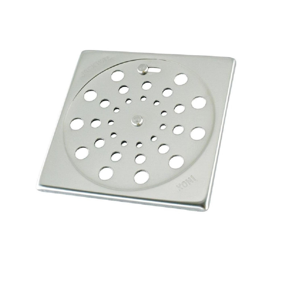 Encontraproduto.com.br - Grelha com Caixa Quadrado Aço Inox 15x15cm - 2410 - Jackwal
