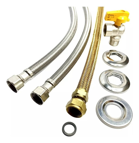 Encontraproduto.com.br - Engate Flexivel 1m Gás 1/2 Npt(E)X1/2Bsp(I) 2543 Jackwal