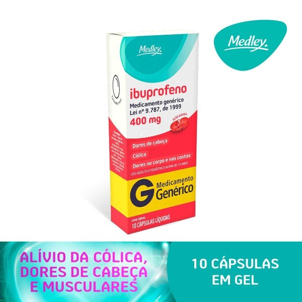 Encontraproduto.com.br - Ibuprofeno Medley Com 10 Capsulas 400mg Generico