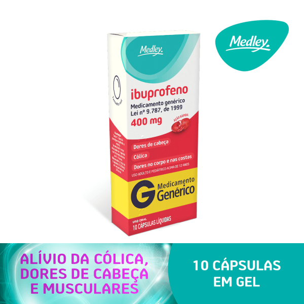 Encontraproduto.com.br - Ibuprofeno Medley Com 10 Capsulas 400mg Generico