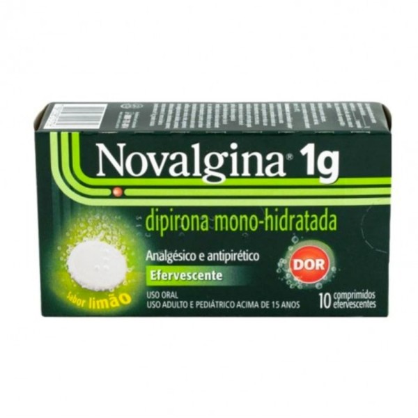 Encontraproduto.com.br - Novalgina 1g Caixa 10 Comprimidos Efervescentes