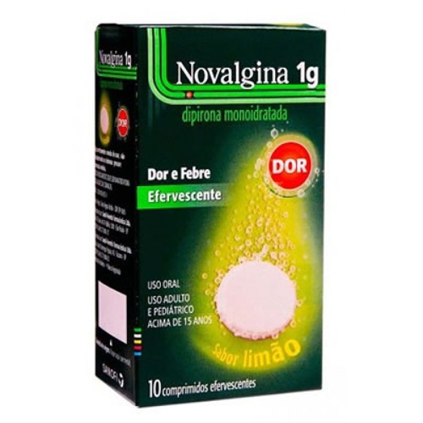 Encontraproduto.com.br - Novalgina 1g Caixa 10 Comprimidos Efervescentes