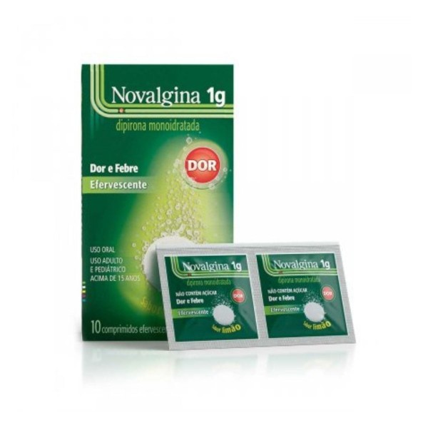 Encontraproduto.com.br - Novalgina 1g Caixa 10 Comprimidos Efervescentes