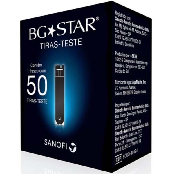 Encontraproduto.com.br - Tiras-testes de Glicose BG Star 50 Unidades