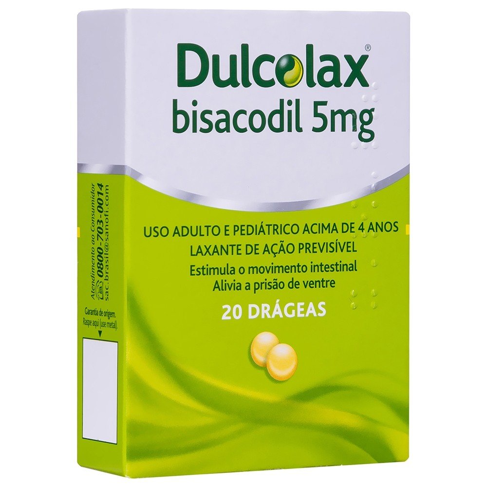 Laxante Dulcolax 5mg Com 20 Comprimidos
