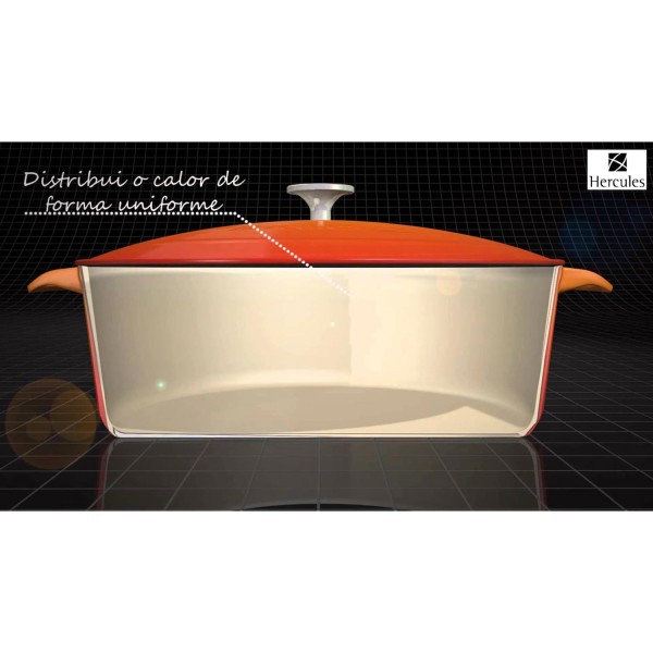 Encontraproduto.com.br - Caçarola Studio Hércules 25,4 cm com Fundo de Indução Laranja