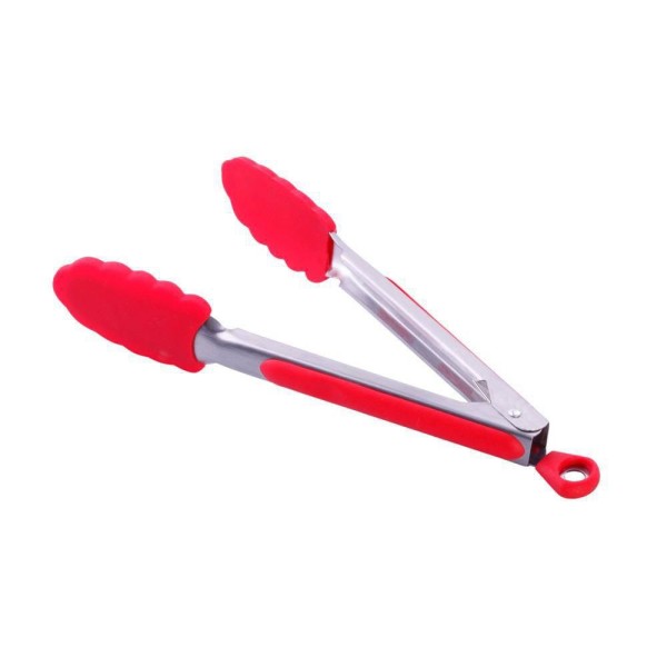 Encontraproduto.com.br - Pegador De Silicone Aço Inox Vermelho 26Cm  Hercules
