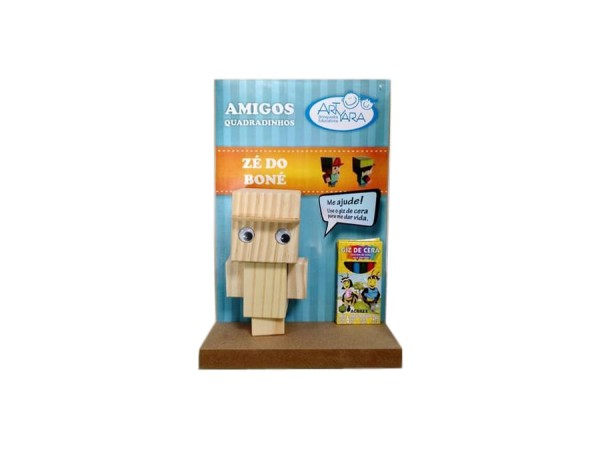 Encontraproduto.com.br - Amigos Quadradinhos Pinta Madeira Zé Do Boné - Artyara