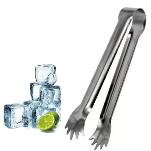 Encontraproduto.com.br - Pegador De Gelo E Frios Aço Inox Com Garras 18cm Pequeno Multiuso Hercules Mundial