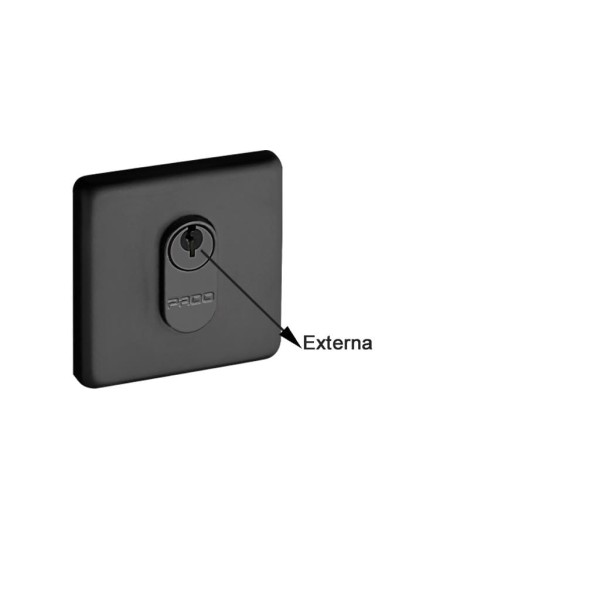 Encontraproduto.com.br - Fechadura Zamac Externa Roseta Quadrada Concept 413 Pado Preto