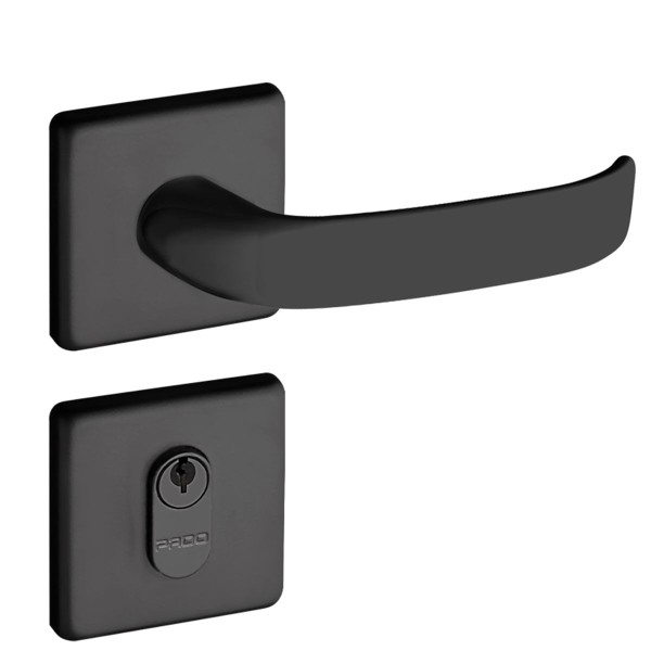 Encontraproduto.com.br - Fechadura Zamac Externa Roseta Quadrada Concept 413 Pado Preto